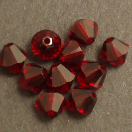 Swarovski® 4mm Ruby Bicone Xilion Cut Beads (Pack of 10)
