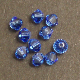 Swarovski® 4mm Sapphire Bicone Xilion Cut Beads (Pack of 10)