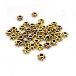 Tibetan Style Gold 5x3 Spacer Beads