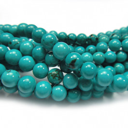 Stabilised Turquoise 6mm Round Beads