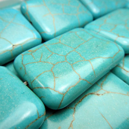 Reconstituted Turquoise Large Rectangle Beads