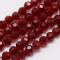 Dark Red 8mm Faceted Round Glass Beads