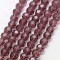 Purple 8mm Faceted Round Glass Beads