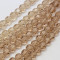 Burly Wood 6mm Faceted Round Glass Beads