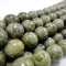 Yellow Cracked Mashan Jade 10mm Round Beads