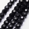 Black 4mm Faceted Round Glass Beads