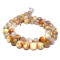 Fire Agate Brown 8mm Faceted Round Beads