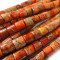 Orange Impression Jasper Tube Beads