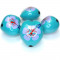 Kukui Nut Turquoise With Flower (Pack 4)