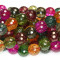 Cracked Glass Multi Colour 10mm Faceted Round Beads 