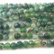 Moss Agate Faceted 4mm Round Beads