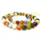 Fire Agate Multi-Colour 8mm Faceted Round Beads