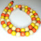 Natural White Wood Mixed Colour Beads - Orange, Yellow and Natural
