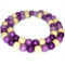 Natural White Wood Mixed Colour Beads - Orchid, Eggplant and Natural