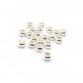 Brass Silver Spacer Beads Rondelle 6x4mm (Pack 20)