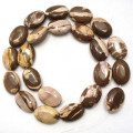Brown Zebra Jasper 13x18mm Oval Beads