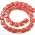 Cherry Quartz 10mm Square Beads