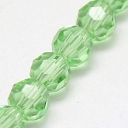 Pale Green 8mm Faceted Round Glass Beads