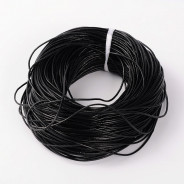 Black Cowhide Leather Cord 2mm Round 10M Roll