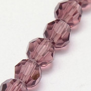 Purple 6mm Faceted Round Glass Beads