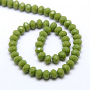 Olive Drab 6x4mm Faceted Abacus Glass Beads