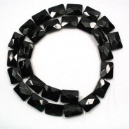 Black Onyx 10x14mm Faceted Rectangles Beads
