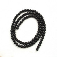 Black Stone (Matte) 4mm Round Beads