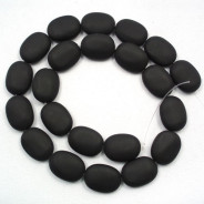 Black Stone (Matte) 13x18mm Oval Beads 