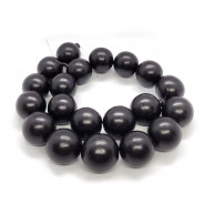 Dyed Black Wood 20mm Round Beads 