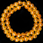  Citrine 8mm Faceted Round Beads