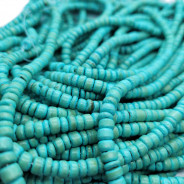 Coco Turquoise 4x6mm Wood Beads