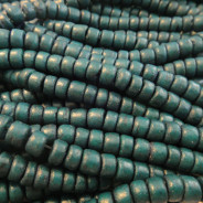 Coco Forest Green 4x6mm Wood Beads