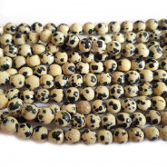 Dalmatian Jasper 6mm Faceted Round Beads
