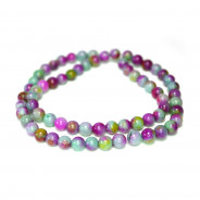 Dyed Jade Green/Purple Multicolour 6mm Round Beads