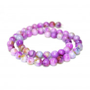Dyed Jade Purple Multicolour 8mm Round Beads