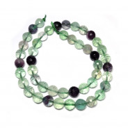 Fluorite 8mm 128 Faceted Round Beads