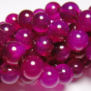 Fuchsia Agate (Plain) 8mm Round Beads