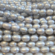 Natural Freshwater Rice Pearl Grey 7-8mm Beads