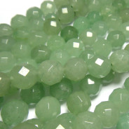 Green Aventurine Faceted 10mm Round Beads