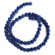 Dyed Lava Rock Cobalt Blue 6mm Round Beads