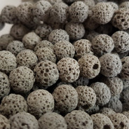 Dyed Lava Rock Grey 8mm Round Beads