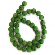 Dyed Lava Rock Green 10mm Round Beads