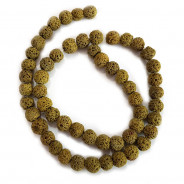 Dyed Lava Rock Tuscan Gold 8mm Round Beads