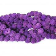 Dyed Lava Rock Purple 6mm Round Beads