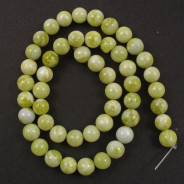 Natural Lemon Jasper 8mm Round Beads 