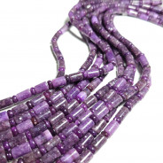 Lepidolite Rondelle & Tube Beads