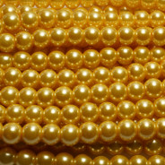Light Khaki Glass Pearls 8mm Round Beads
