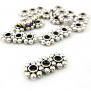 Tibetan Silver 16x7mm 3 Hole Bead Spacers (Pack 10)