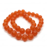 Malay Jade Orange 10mm Round Beads