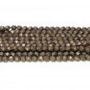 Matte Coffee Hematite 4x4mm Diamond Cut Beads